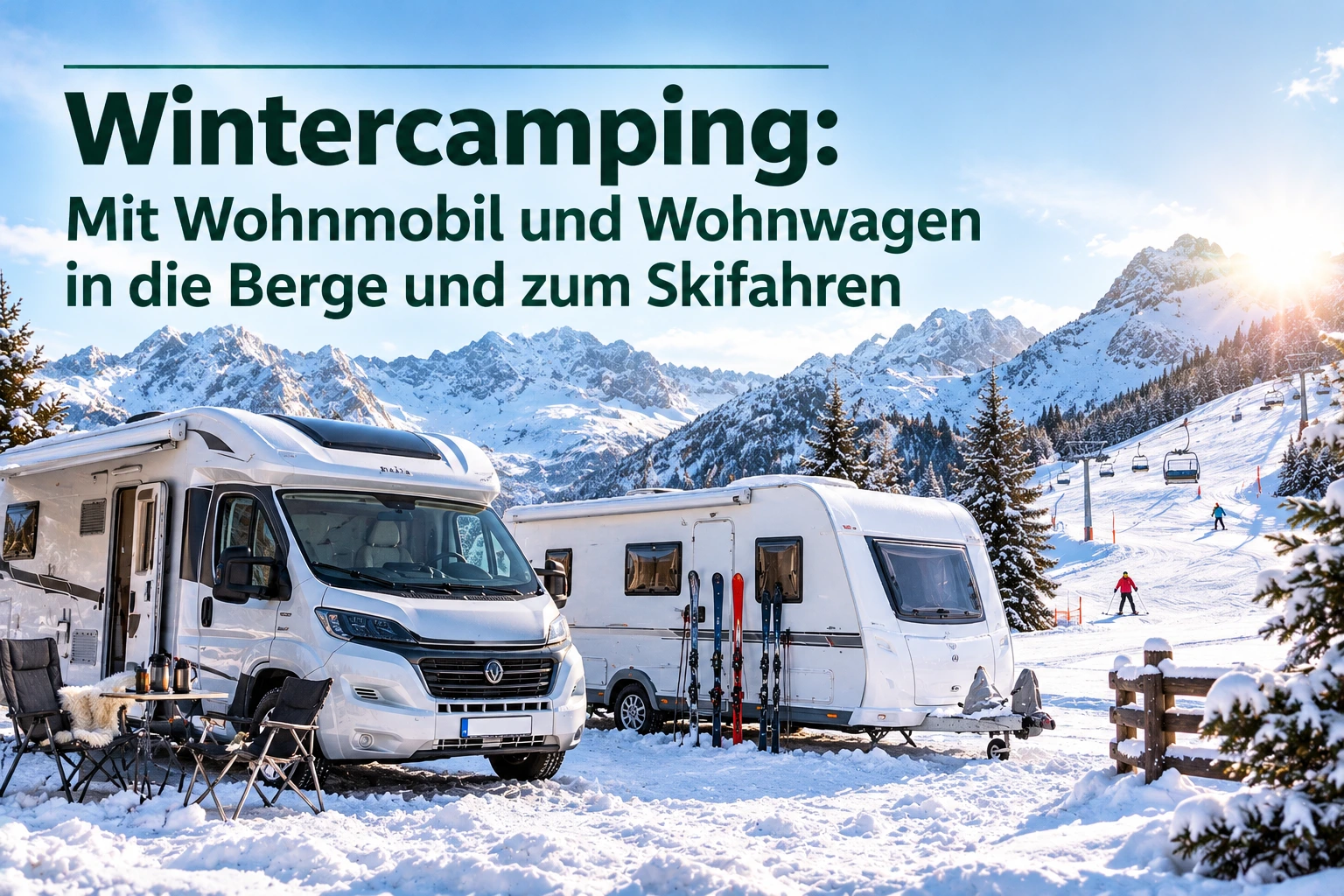 Wintercamping: Mit Wohnmobil und Wohnwagen in die Berge und zum Skifahren