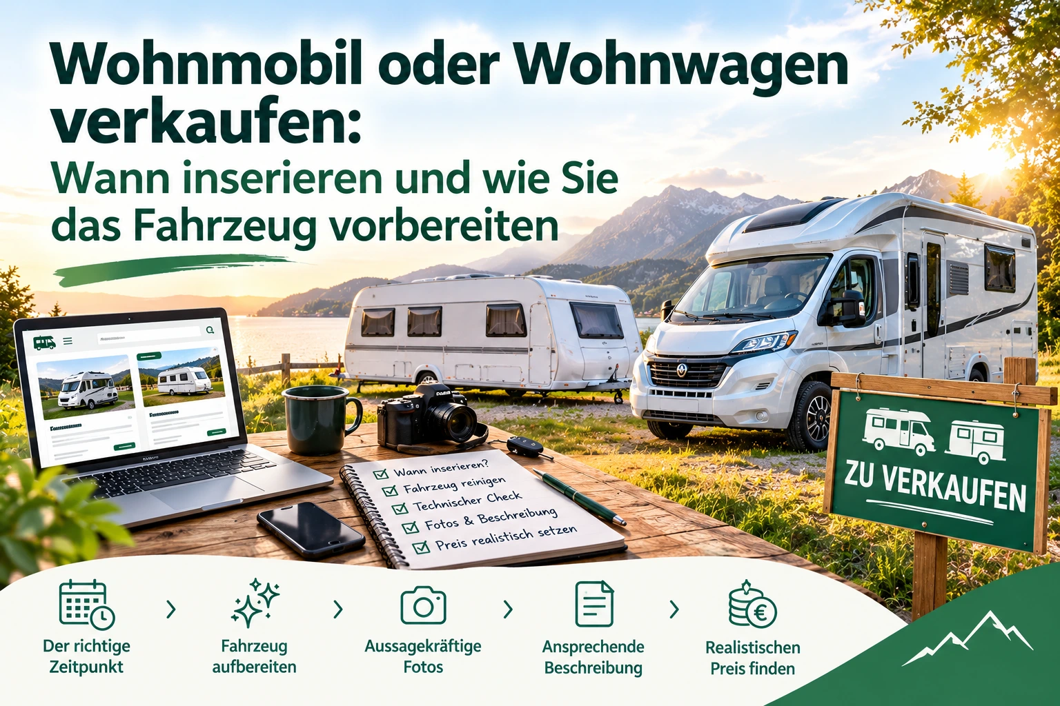 Wohnmobil oder Wohnwagen verkaufen: Wann inserieren und wie Sie das Fahrzeug vorbereiten