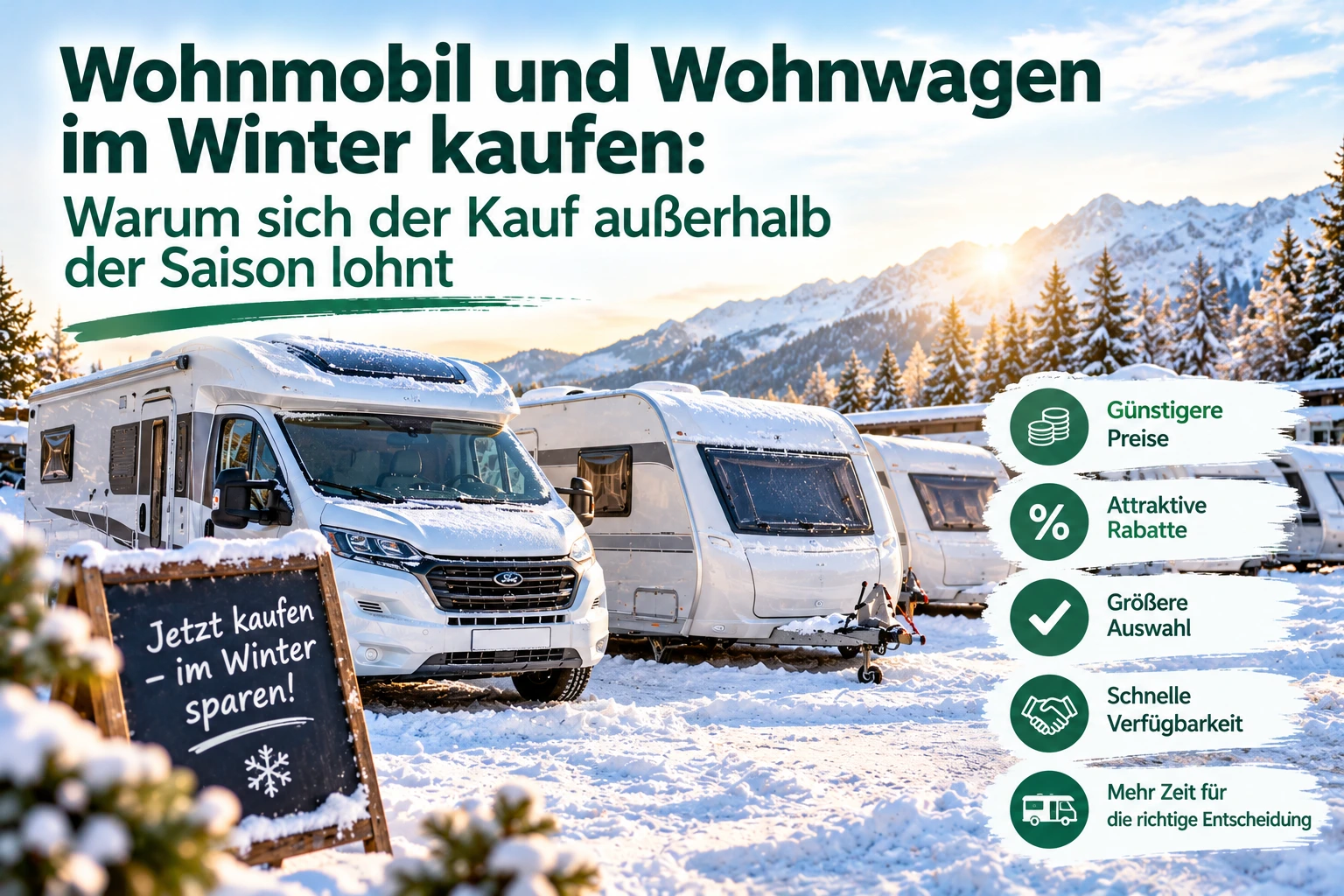 Wohnmobil und Wohnwagen im Winter kaufen: Warum sich der Kauf außerhalb der Saison lohnt